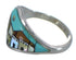 Silver Multicolor Native American Pueblo Design Ring Size 6-1/2 AX52547